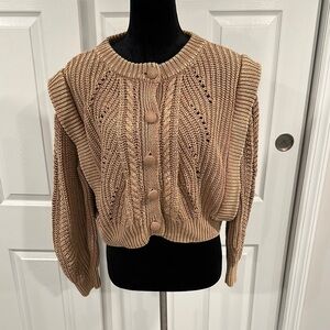 NWOT- women’s LUSH crop toffee sweater. Size M